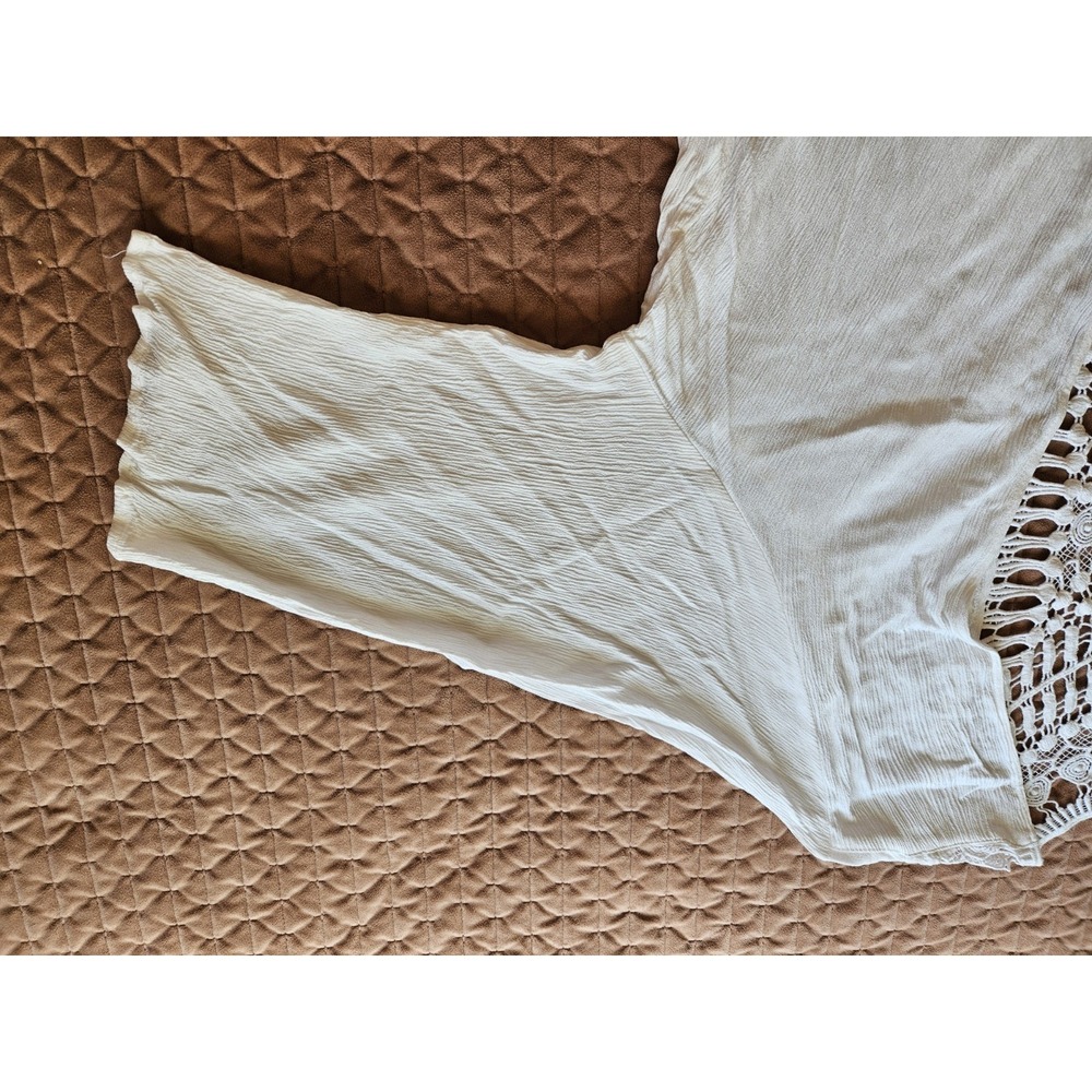 NWOT Torrid White Kimono Crochet Back LS Open Front Cover-Up Cardigan, 5X - Picture 4 of 5